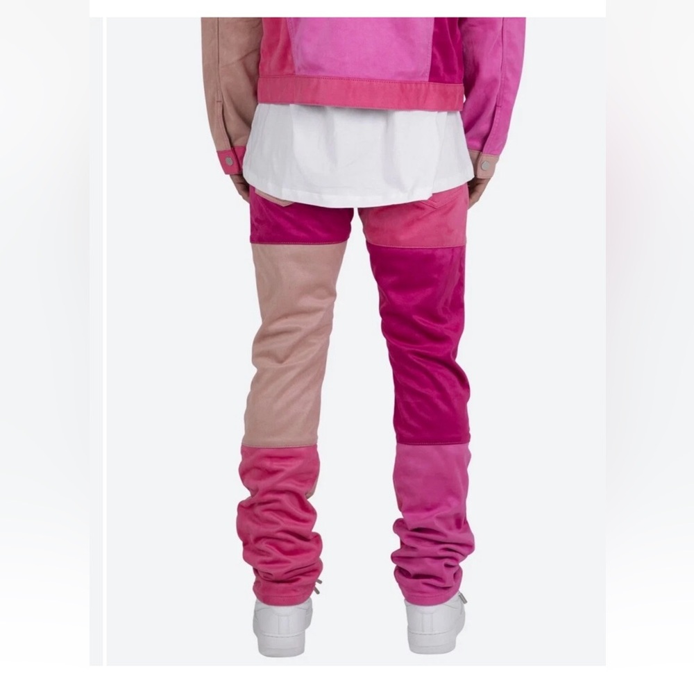 NWT MNML D354 PATCHWORK STRAIGHT MEN’S PANTS PINK SIZE 33